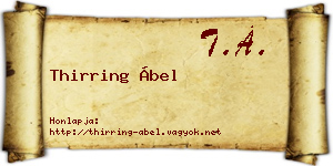 Thirring Ábel névjegykártya