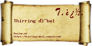 Thirring Ábel névjegykártya